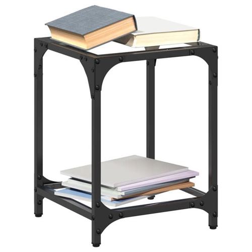 vidaXL - Table basse - Ensemble de 2 - Acier - Verre transparent - Image 2