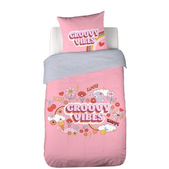 Côté Déco - Parure de lit enfant Groovy vibes - 100% microfibre 72g/m² - 140 x 200 cm - 1
