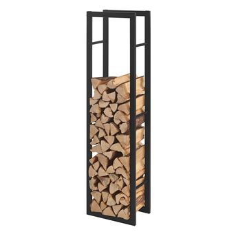 Range-bûches pour usage intérieur extérieur porte-bûches design support  rangement bois de chauffage en acier 80 x 25 x 1