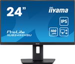 iiyama ProLite XUB2492HSU-B6 - Écran LED - 24" (23.8" visualisable) - 1920 x 1080 Full HD (1080p) @ 100 Hz - IPS - 250 cd/m² - 1300:1 - 0.4 ms - HDMI, DisplayPort - haut-parleurs - noir mat