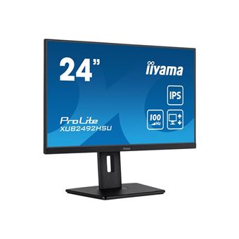 iiyama ProLite XUB2492HSU-B6 - Écran LED - 24" (23.8" visualisable) - 1920 x 1080 Full HD (1080p) @ 100 Hz - IPS - 250 cd/m² - 1300:1 - 0.4 ms - HDMI, DisplayPort - haut-parleurs - noir mat