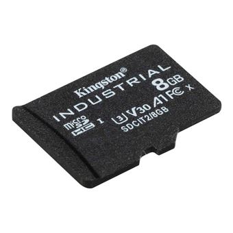 Carte mémoire micro SD Kingston Industrial - Carte mémoire flash - 8 Go -  A1 / Video Class V30 / UHS-I U3 / Class10 - microSDHC UHS-I