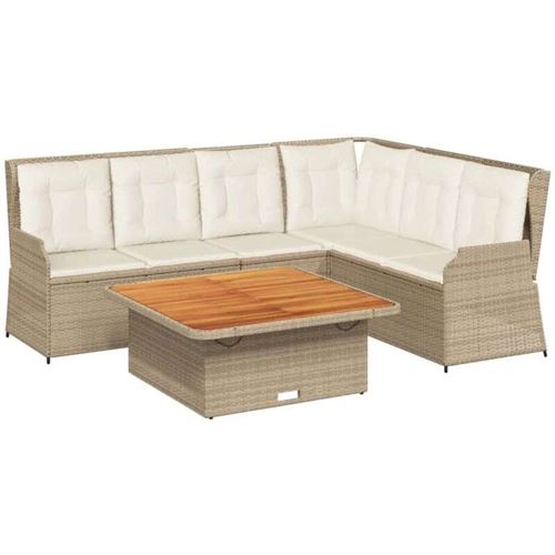 Non Communiqué Beige Ensembles De Bancs. Canapes Et Tables De Jardin Vidaxl Resine Tressee 5 Pieces 110.0 X 110 X 71