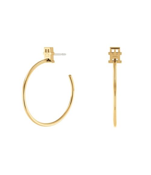 Boucles d'oreilles Tommy Hilfiger Créoles Mesdames Acier inoxydable Monogramme 2780720