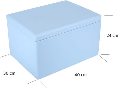 Coffre de rangement en bois lasuré bleu - Bluebox