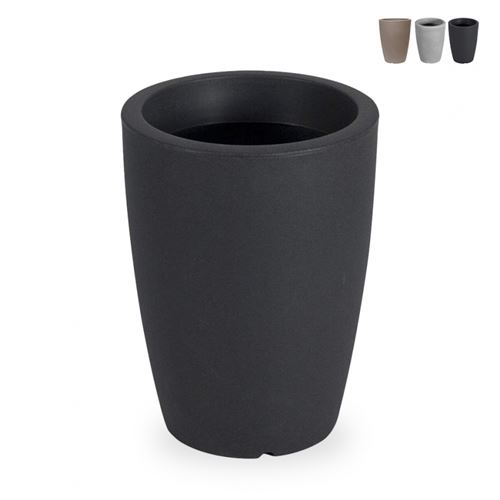 Vase Rond Haut Ø 36x50cm Jardinière Design Salon Jardin Terrasse Hydra, Couleur: Anthracite
