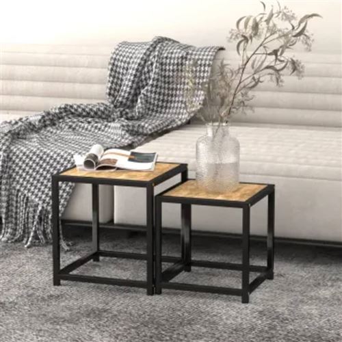 Vidaxl Noir/Jaune Tables À Thé - Et - Image 3