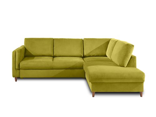 Non Communiqué Vert Olive Brooke - Canapé D'angle Droit - Convertible - 5 Places - En Velours