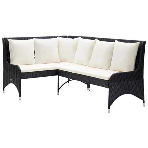 Non Communiqué Noir Canapés D Angle De Jardin 2 Pcs Résine Tressée