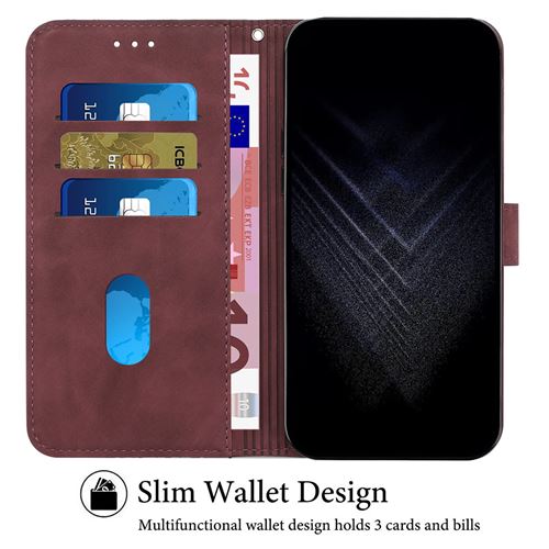 Étui Portefeuille Pour Xiaomi 15T - Cuir PU, Rabat Magnétique, 2 Compartiments Cartes + Support - Marron - 9