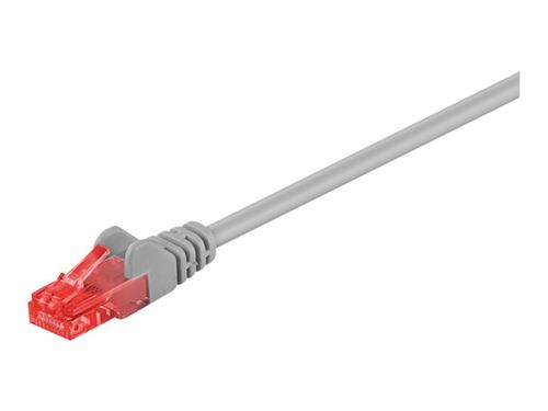 goobay - Cordon de raccordement - RJ-45 (M) pour RJ-45 (M) - 3 m - UTP - CAT 6 - sans halogène, verrouillé, rond, sans crochet - gris