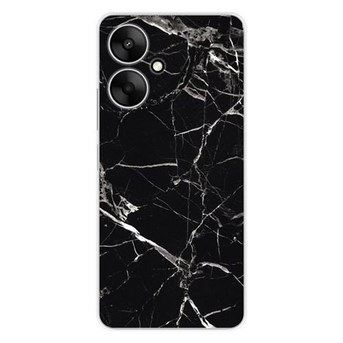 Coque en silicone imprimée compatible Xiaomi Redmi 13C 5G Marbre Noir