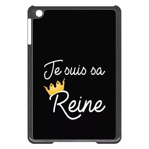 Coque tablette My-Kase pour iPad mini 2 - je suis sa reine fond noir - Plastique Noir