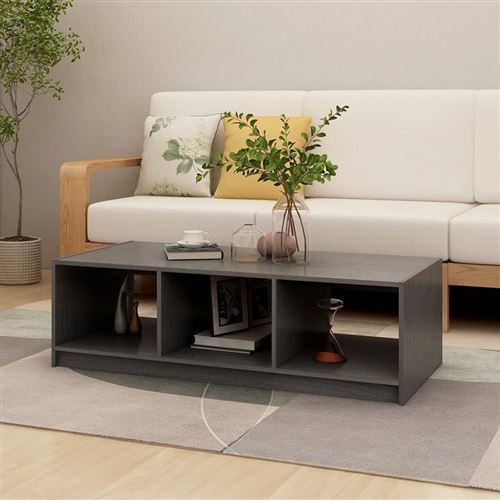 Non Communiqué Gris Vidaxl Table Basse 110X50x34 Cm Bois De Pin Massif809914