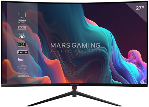 MARS GAMING Ecran incurvé 24' MV 27C Full HD 200Hz (Noir)