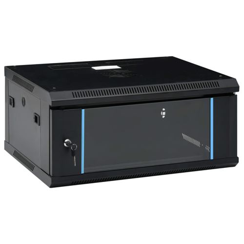 vidaXL Coffret de réseau mural 4U 19 IP20 600x450x285 mm