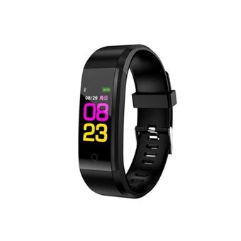Bracelet connecté id115 plus smart fitness cardiofréquencemètre tensiomètre podomètre santé course à pied sport smartwatch pour ios android noir - 1