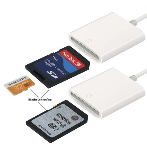 LIPTO - lecteur de cartes SD pour iPhone (nécessite iOS 9.2 ou version  ultérieure) (mise à niveau) Adaptateur de carte mémoire Lightning à Micro 2  en 1, appareils photo