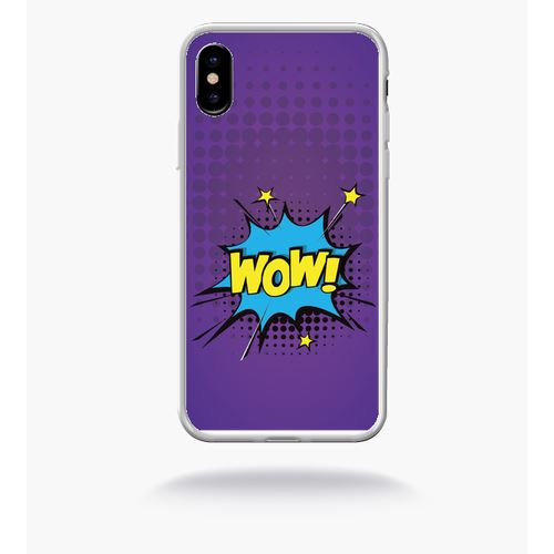Coque Wow Fond Mauve Compatible Apple Iphone X Bord Transparent