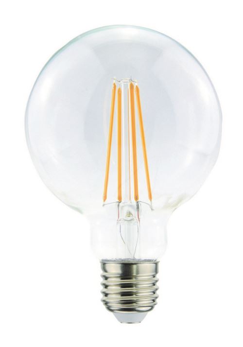 HOMEMANIA Ampoule Globo Transparent en Verre, 9,5 x 9,5 x 13,8 cm, 1 x E27, 4W, 420LM, 2200K, 240V
