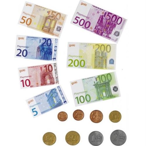 Monnaie Factice pour enfants, pièces et billets en euros, Multicolore