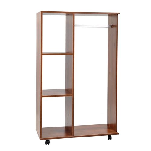 Armoire penderie armoire de rangement mobile panneaux de particules coloris chêne moyen