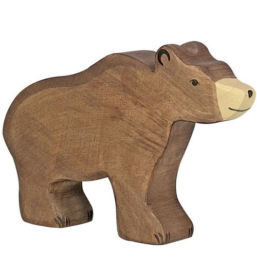 Animaux En Bois Ours Brun Figurine Holztiger