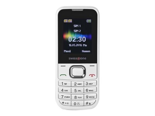 Swisstone SC 230 - Mobiele telefoon - dual-SIM - microSD slot - 0,3 MP - wit