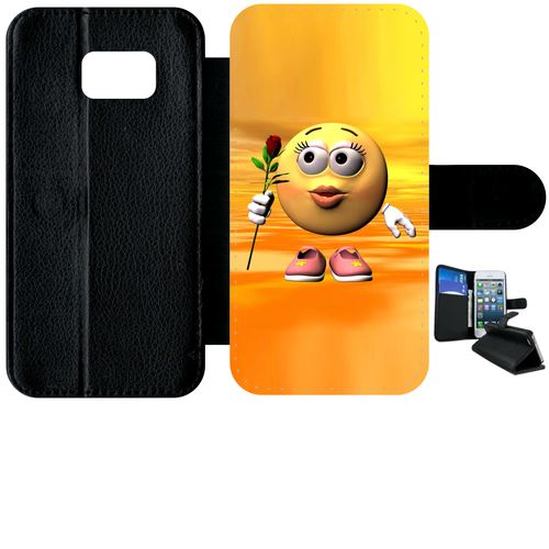 Etui À Rabat Samsung Galaxy S7 Edge Smiley Rose