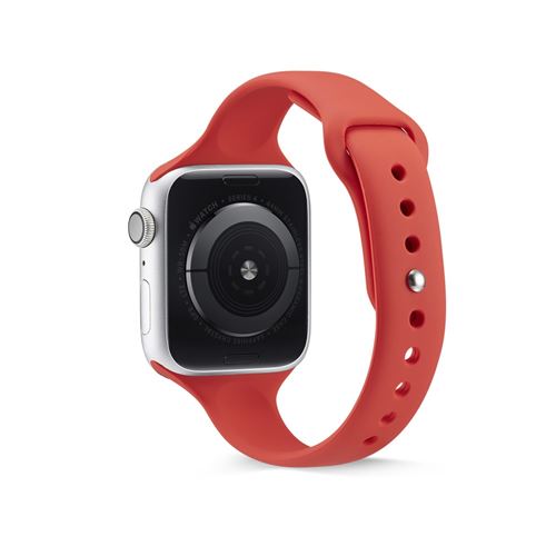 Bracelet en silicone sangle fine et étroite rouge pour votre Apple Watch Series 5/4 40mm/Series 3/2/1 38mm
