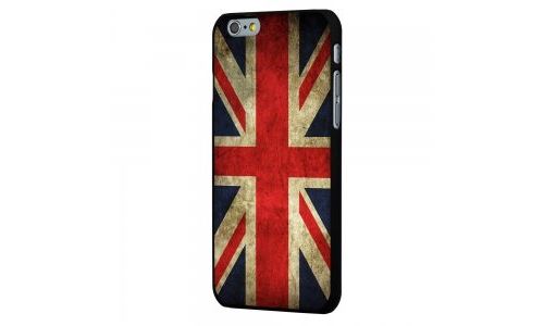 Coque noire drapeau UK vintage Union Jack iPhone 6