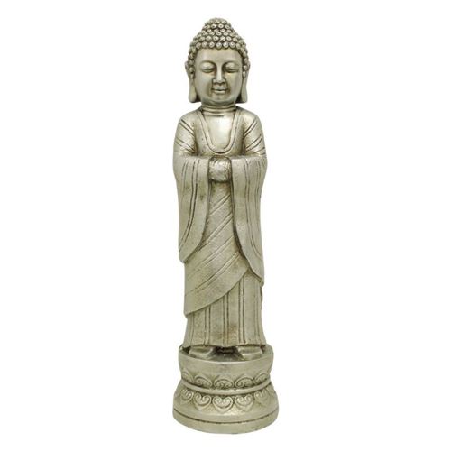 Statuette Déco Bouddha Debout 68cm Argent