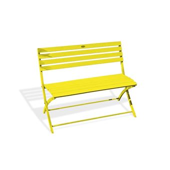 Banc Pliant Marius En Aluminium Jaune 1018 Alumob Mobilier De Jardin Achat Prix Fnac