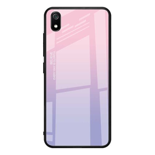Coque en TPU verre à motif soft edge hybride rose-mauve pour votre Xiaomi Redmi 7A