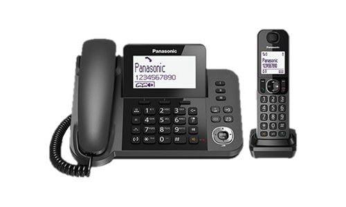 Panasonic KX-TGF310EX - Met snoer/draadloos met nummerherkenning - DECTGAP - 3-weg geschikt voor oproepen - metaalzwart