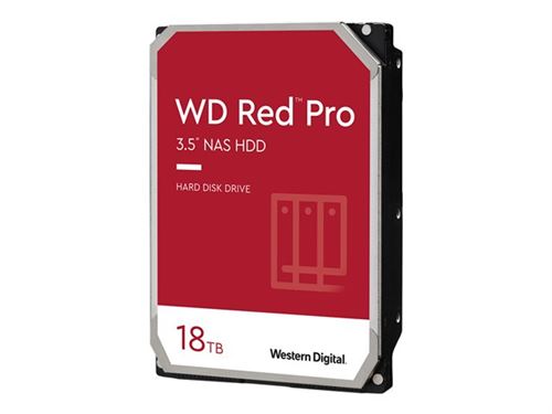 WD Red Pro WD181KFGX - Disque dur - 18 To - interne - 3.5 - SATA 6Gb/s - 7200 tours/min - mémoire tampon : 512 Mo