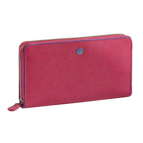 Portefeuille femme en cuir véritable CANAL SAINT MARTIN Viquel Cuir Rose fuschia
