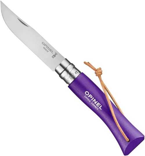 Couteaux pliants - opinel - 92205 - opinel 7 vri violet + lien baroudeur