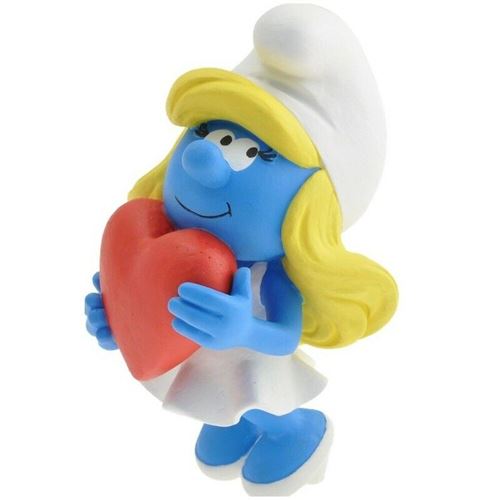 Figurine - La Schtroumpfette - Tenant un coeur