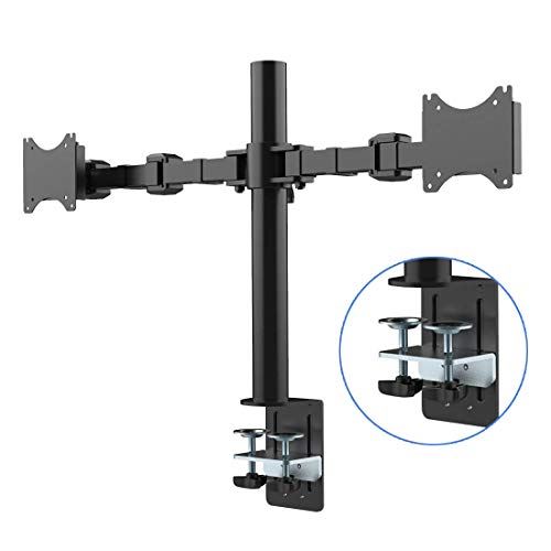 FLEXIMOUNTS D1D Support de bureau pour 2 écrans LCD de 10-27 (25cm-68cm), clamp équipé, charge max 10kg par moniteur