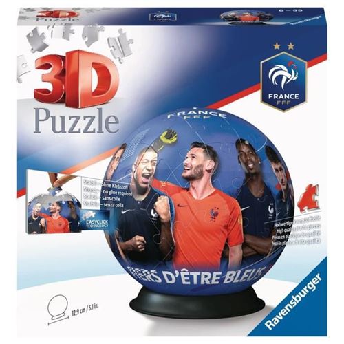 Ravensburger - Puzzle 3D Ball 72 pièces - Fédération Française de Football -