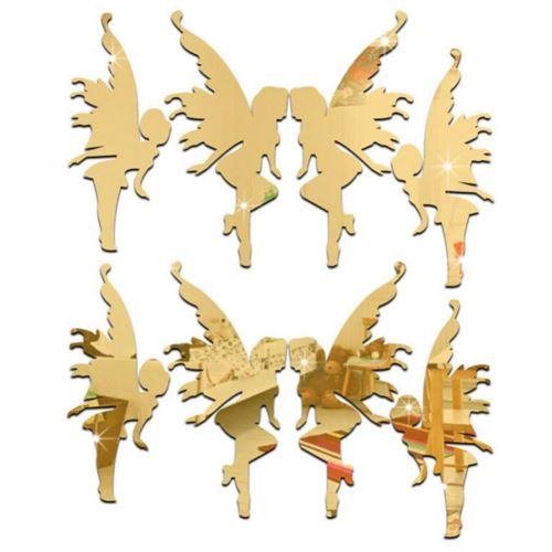 Autocollant Mural de Miroir Acrylique Pépinière Maison Chambre Décor - Or