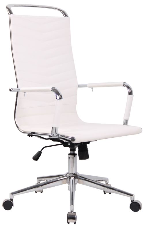 Fauteuil De Bureau Batley En Cuir Veritable Design Et Confortable Hauteur Reglable Pivotant Chaise De Bureau Avec Roulettes Accoudoirs Couleur Blanc Achat Prix Fnac
