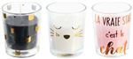 Coffret de 3 bougies Chat Dites avec des mots