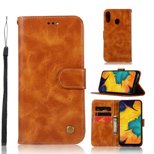 Etui en PU premium vintage marron pour votre Samsung Galaxy A30