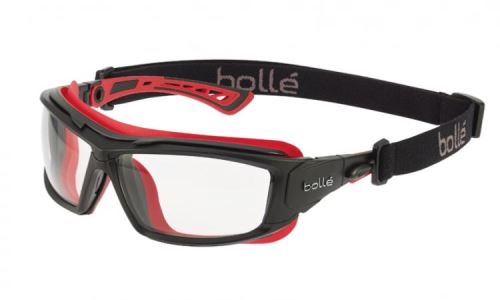 Lunettes de protection bollé ULTIM8 ULTIPSI elastique noir verres blancs traités platinium