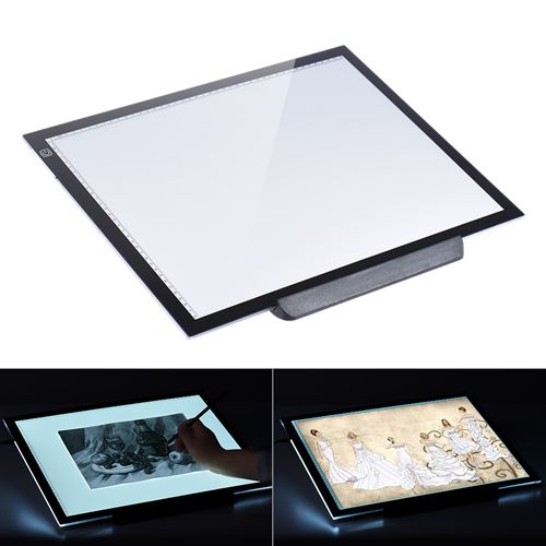 A3 47 * 37cm 21,4 pouces LED Artiste Stencil Conseil Tattoo Dessin Tableau Tracing écran de contrôle tactile intelligent Conseil Copie LED Light Box Pad 3 niveaux de luminosité réglables avec support multifonction