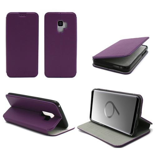Etui luxe Samsung Galaxy S9 4G violet Slim Cuir Style avec stand smartphone 2018 - Housse coque de protection - Accessoires pochette XEPTIO case