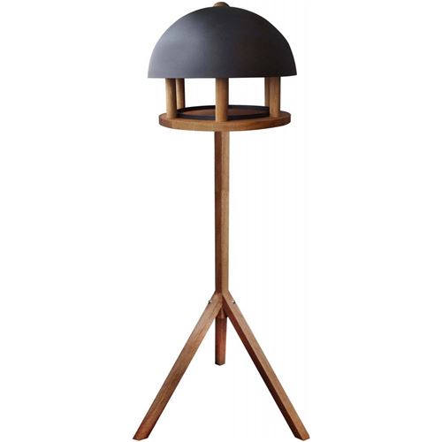 Esschert Design - Mangeoire en chêne toît dôme noir