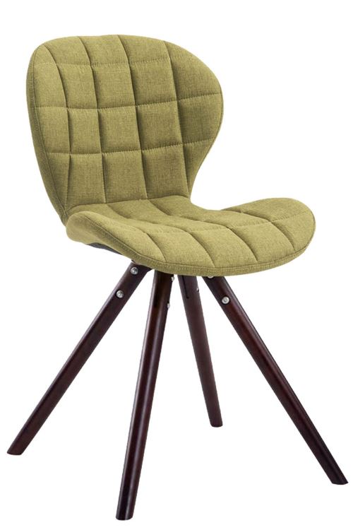 Chaise visiteur Alyssa tissu piètement rond , Cappuccino/Vert